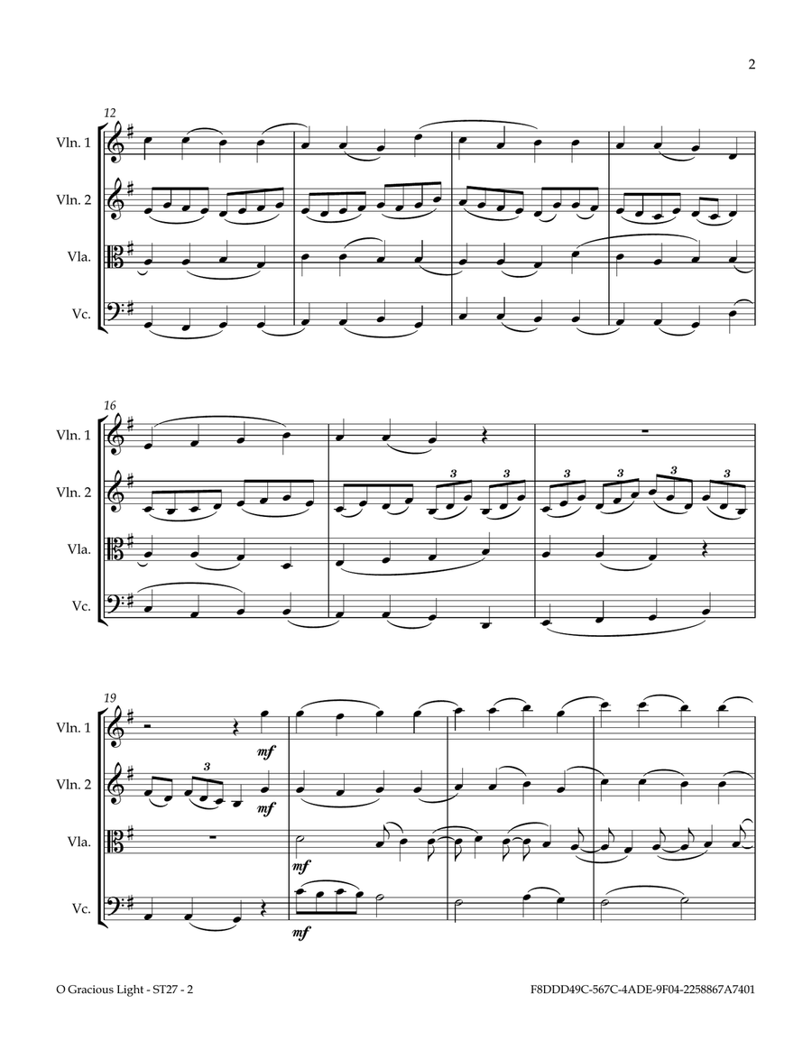 O Gracious Light by Thomas Tallis String Quartet - Digital Sheet Music page 4