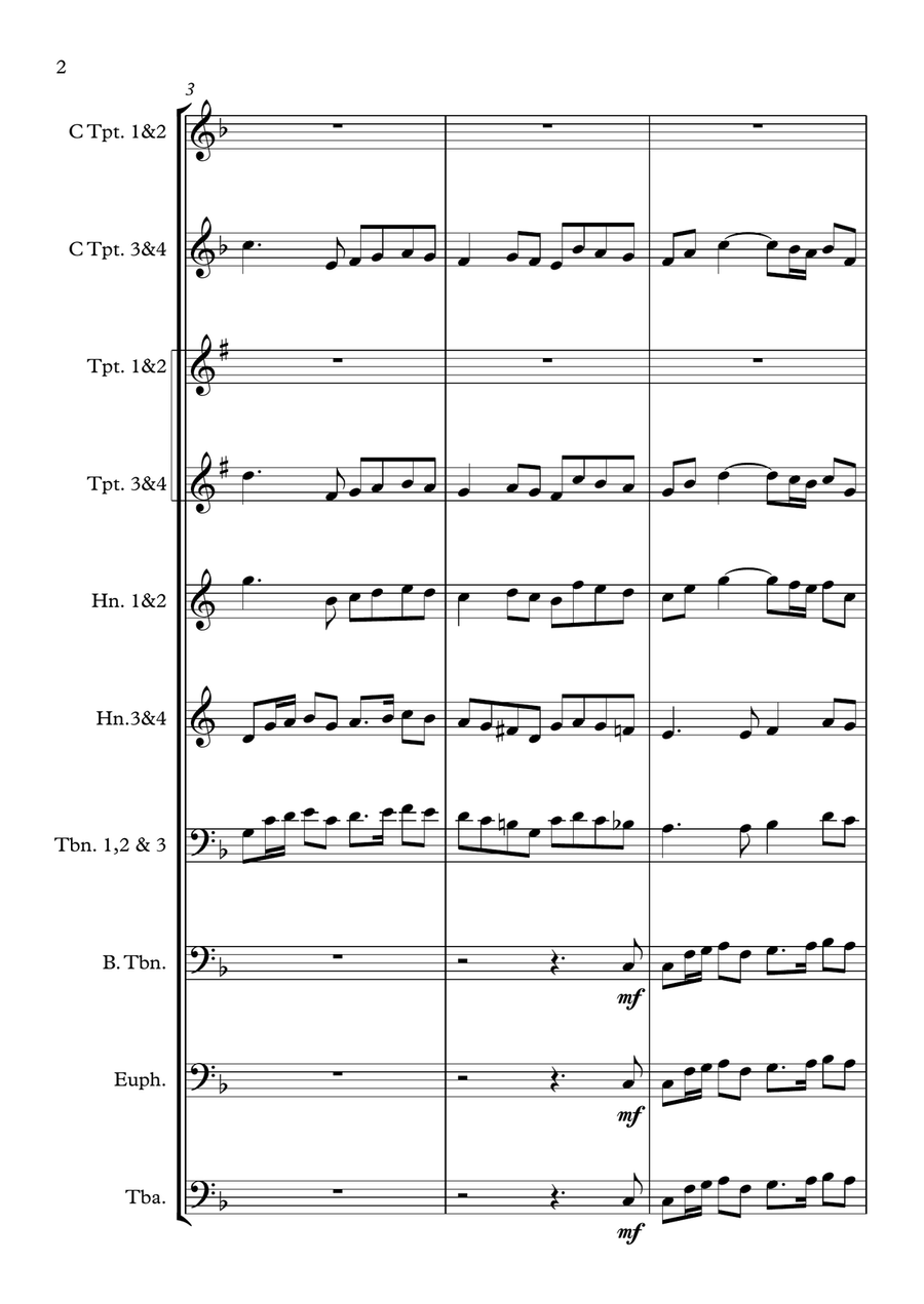 Now thank we all our God (Nun danket alle Gott) - arranged for Brass Ensemble Brass Ensemble scores gallery preview page 2