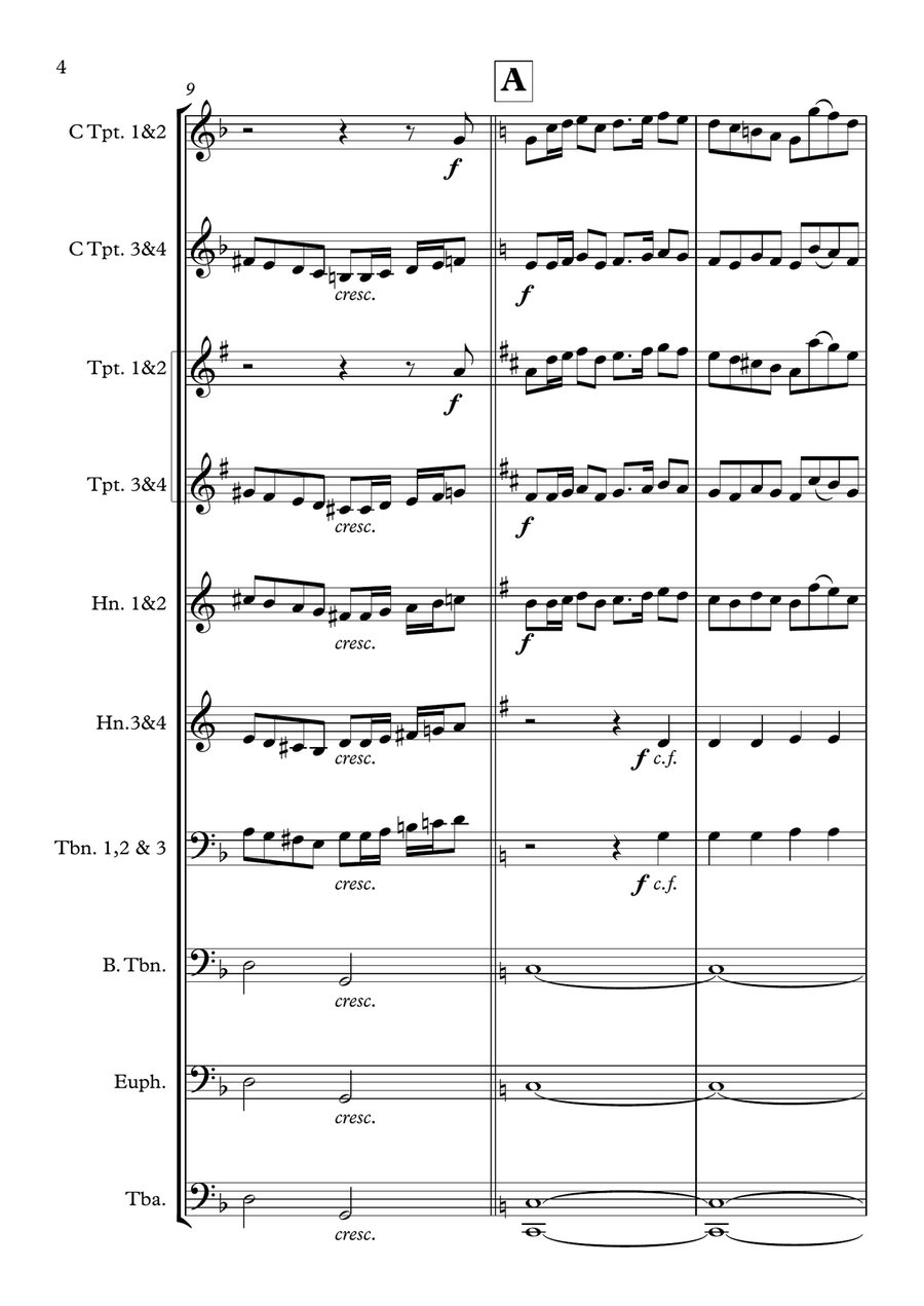 Now thank we all our God (Nun danket alle Gott) - arranged for Brass Ensemble Brass Ensemble scores gallery preview page 4