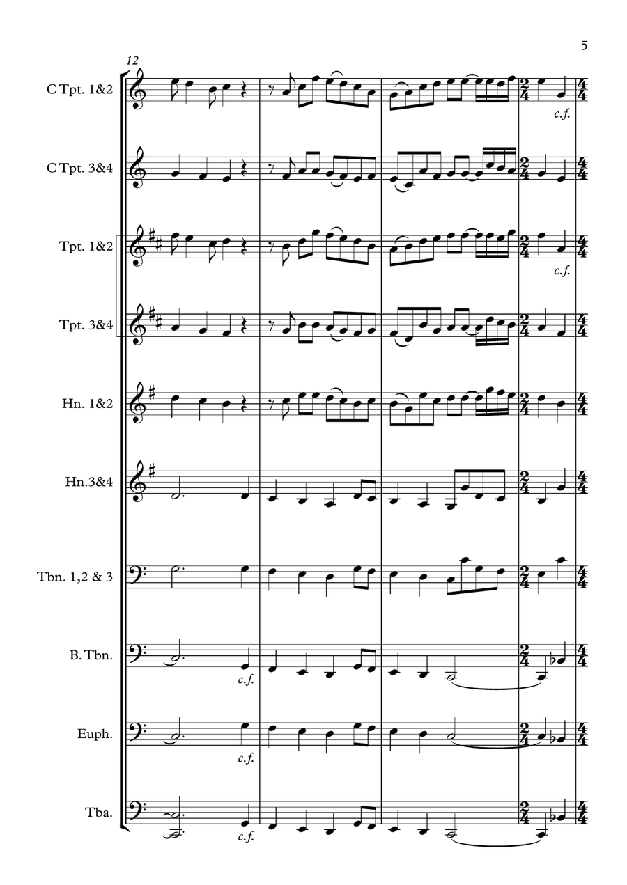 Now thank we all our God (Nun danket alle Gott) - arranged for Brass Ensemble Brass Ensemble scores gallery preview page 5