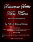 Summer Suite - Movement 3 - for Clarinet Ensemble