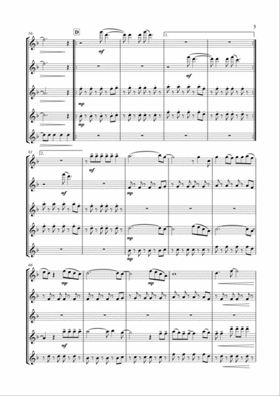 Viva La Vida Woodwind Ensemble scores gallery preview page 6