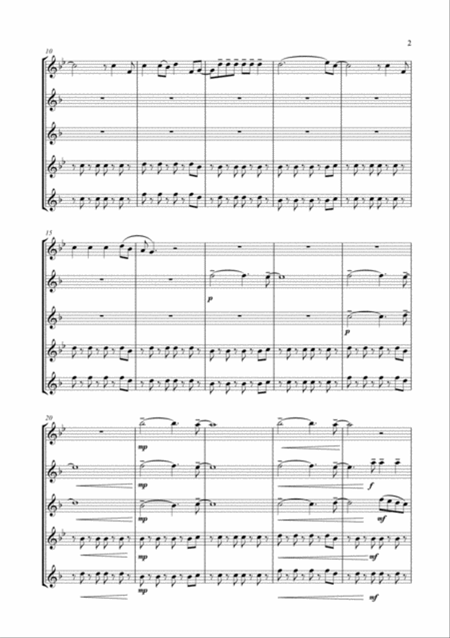 Viva La Vida Saxophone Quintet scores gallery preview page 3
