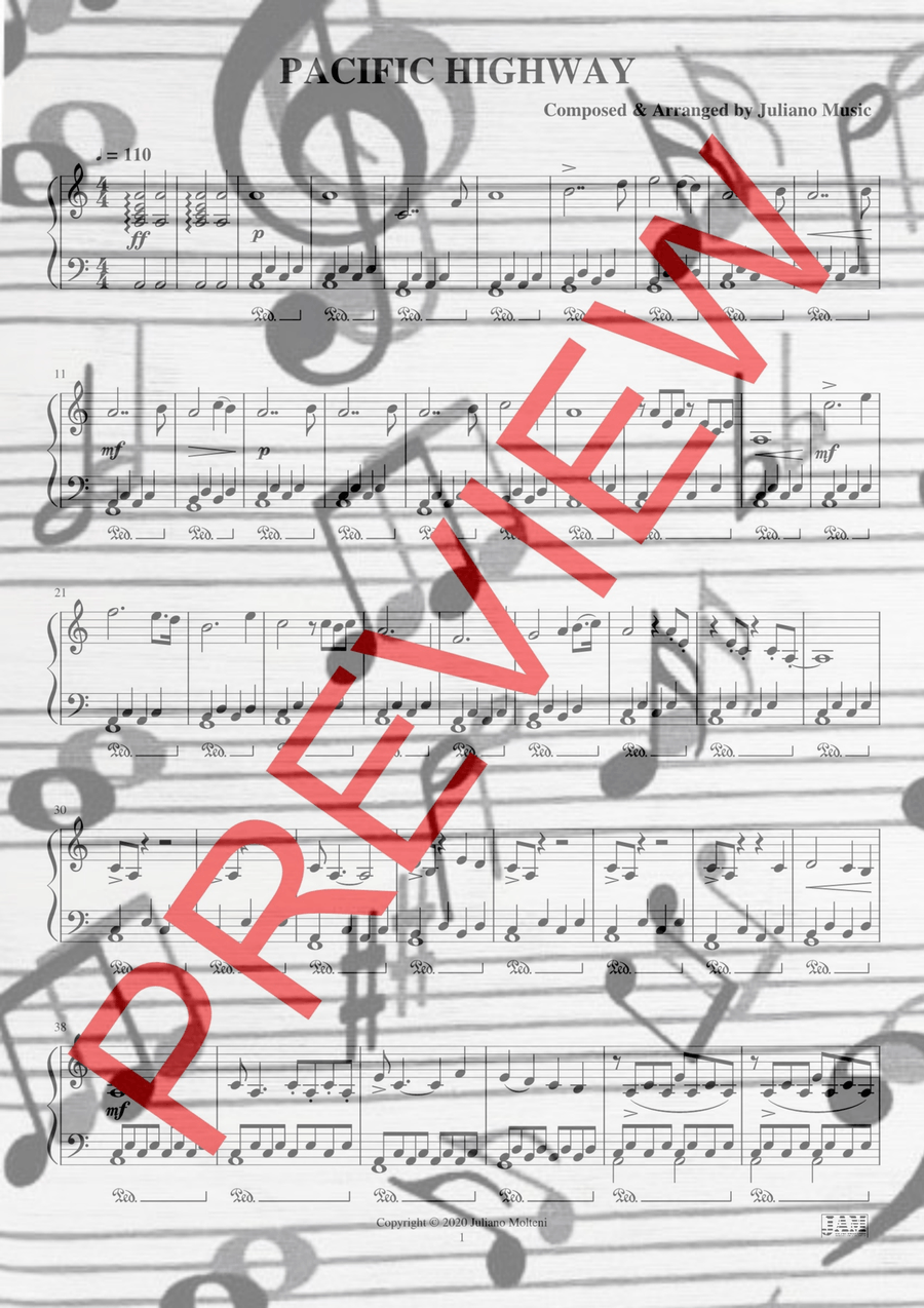 PACIFIC HIGHWAY (PIANO VERSION) - J. MOLTENI Easy Piano - Digital Sheet Music page 2