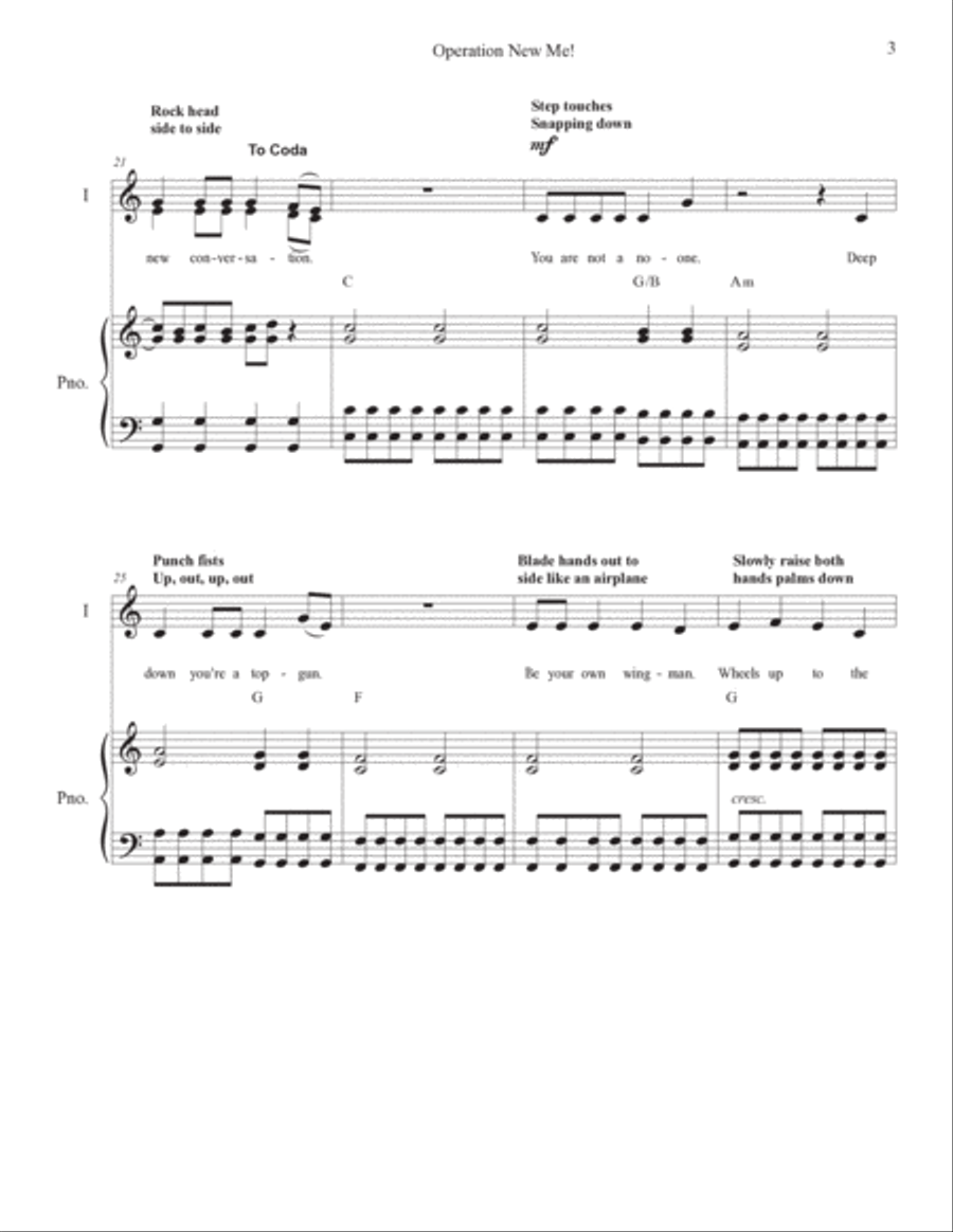 Operation New Me Unison Choir scores gallery preview page 3