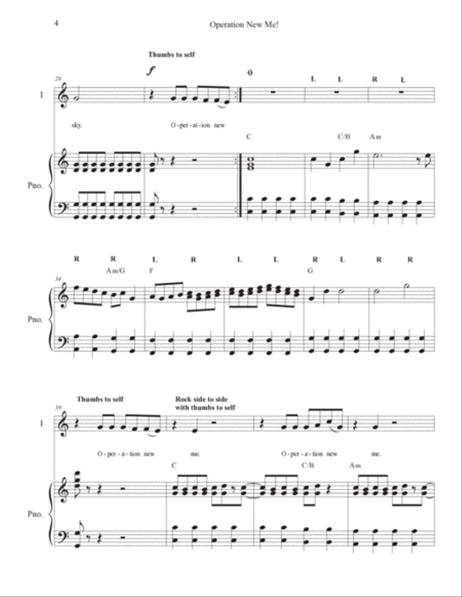 Operation New Me Unison Choir scores gallery preview page 4
