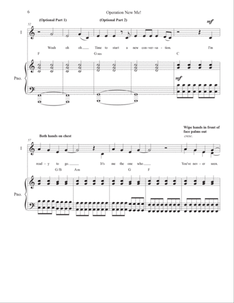 Operation New Me Unison Choir scores gallery preview page 6