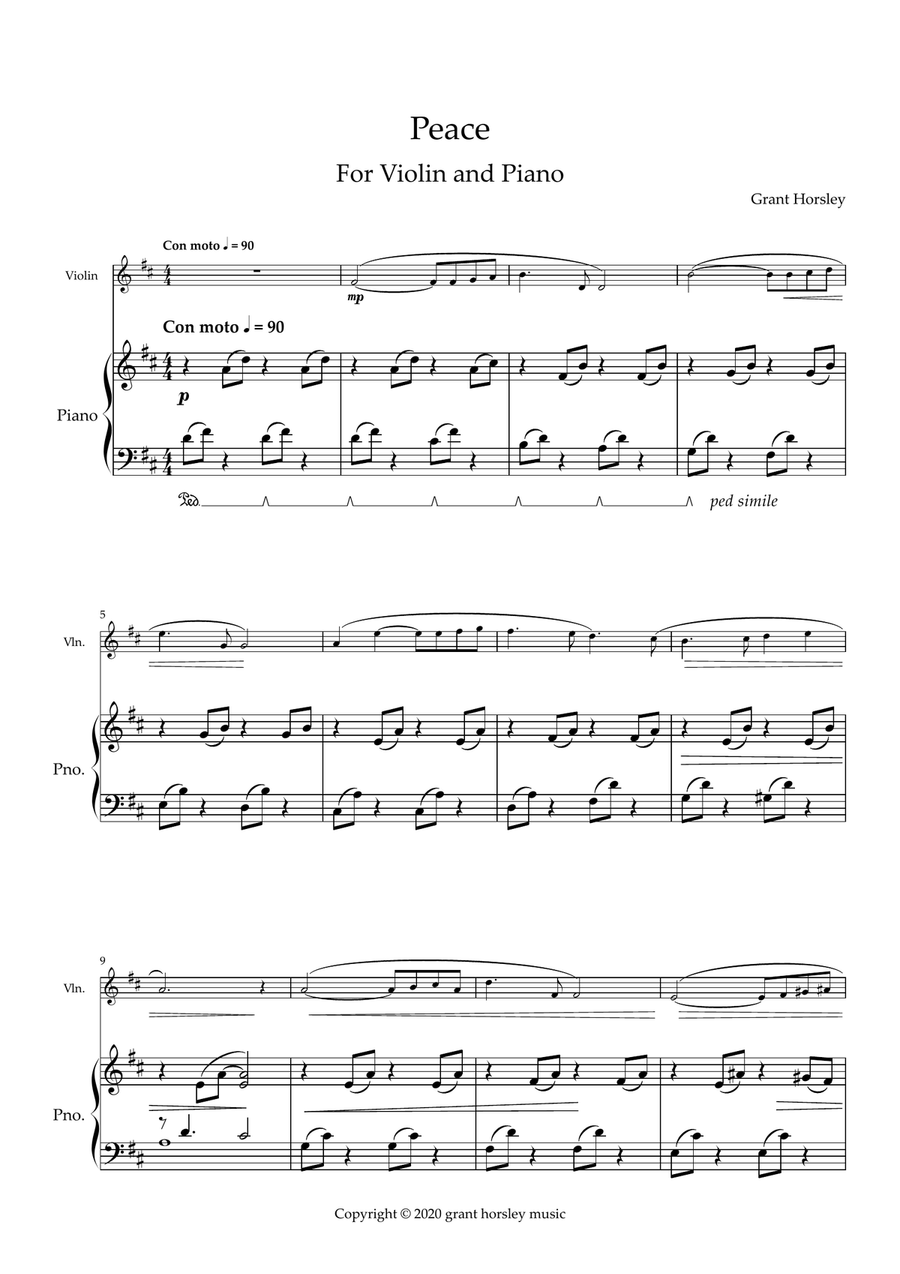 Peace. for Violin and Piano Violin Solo scores gallery preview page 2