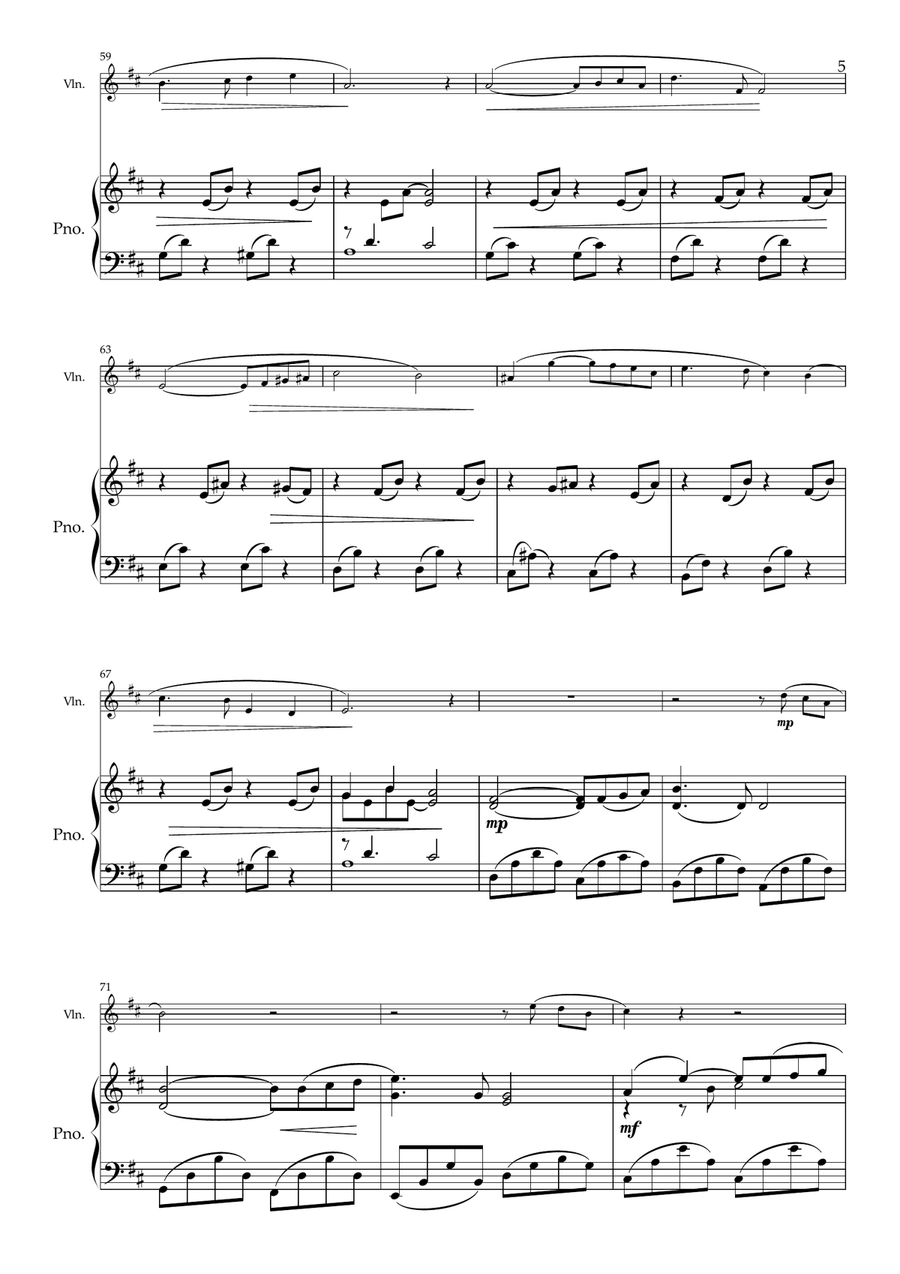 Peace. for Violin and Piano Violin Solo scores gallery preview page 6