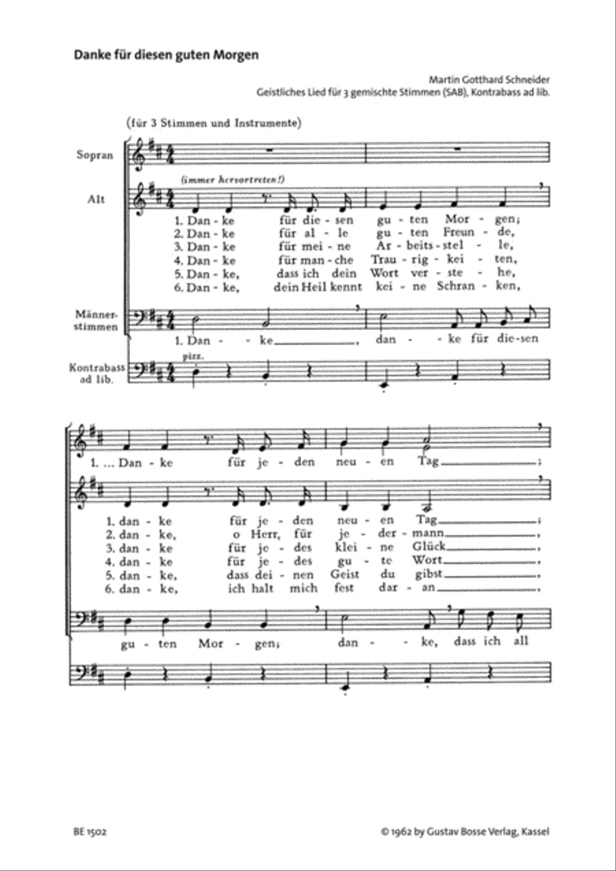 Danke für diesen guten Morgen 3-Part scores gallery preview page 1