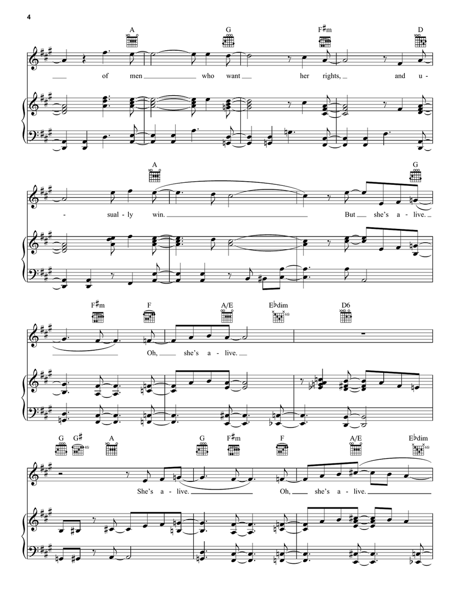 I'm Alive I'm Alive Piano, Vocal, Guitar scores gallery preview page 4