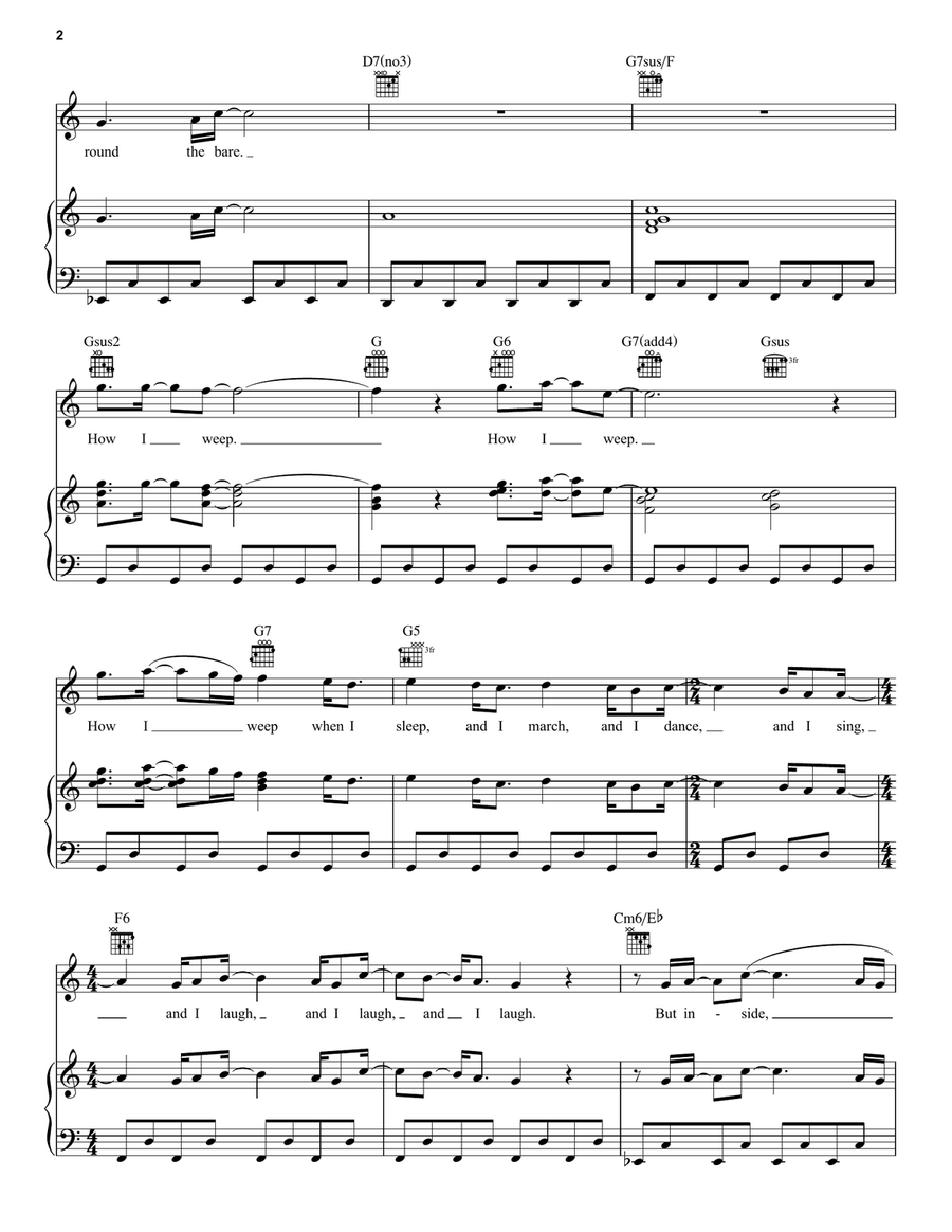 How I Weep How I Weep Piano, Vocal, Guitar scores gallery preview page 2