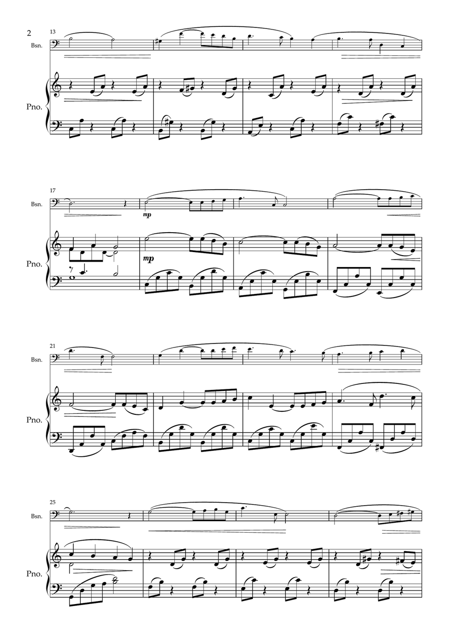 Peace. for Bassoon and Piano Bassoon Solo scores gallery preview page 3