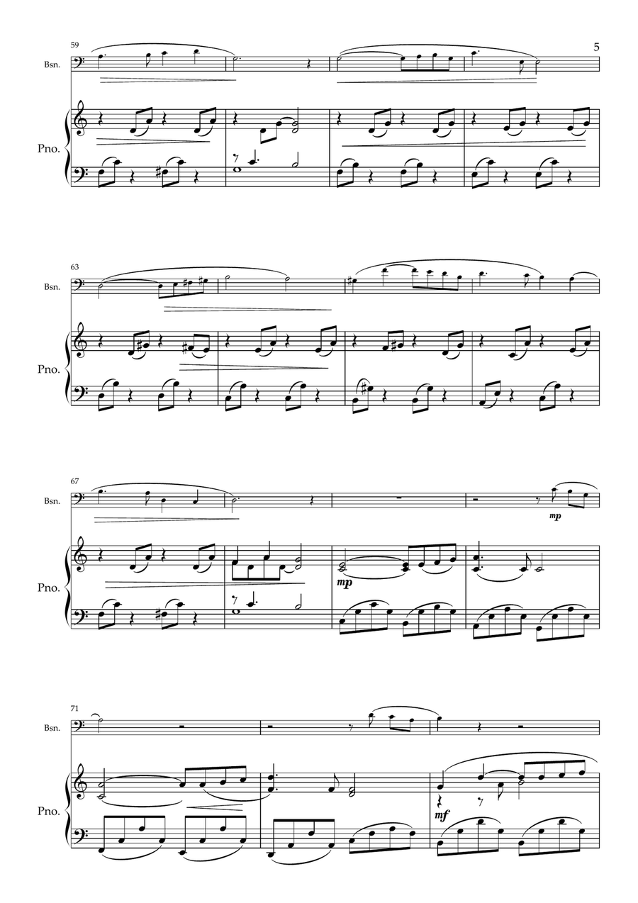 Peace. for Bassoon and Piano Bassoon Solo scores gallery preview page 6