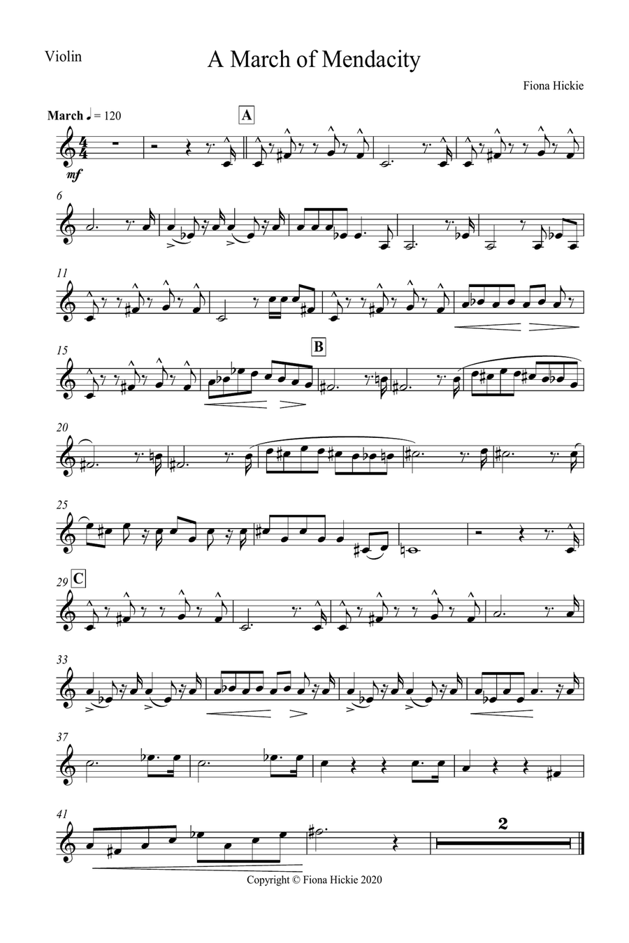 A March of Mendacity A March of Mendacity String Trio scores gallery preview page 5