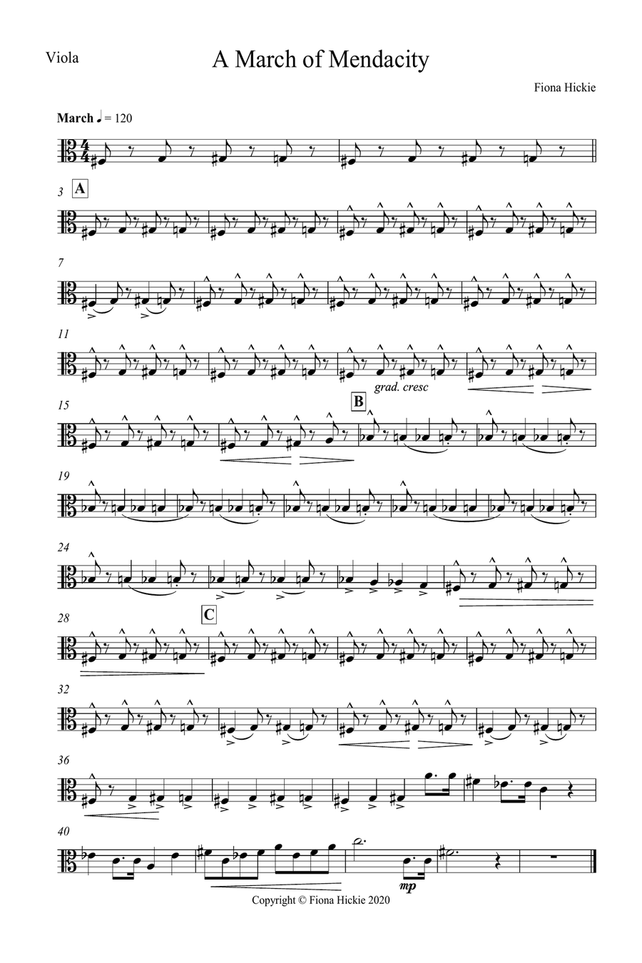 A March of Mendacity A March of Mendacity String Trio scores gallery preview page 6