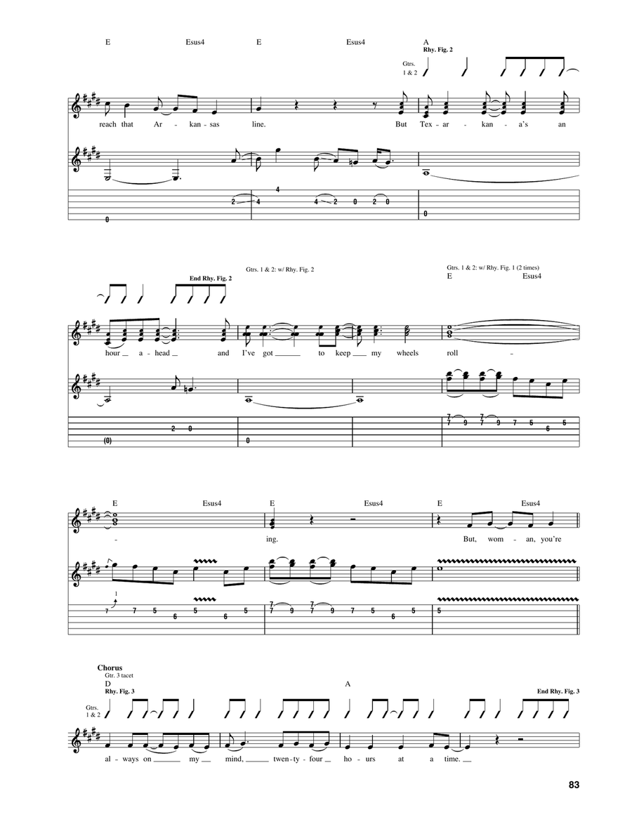 24 Hours At A Time 24 Hours At A Time Guitar Tablature scores gallery preview page 2