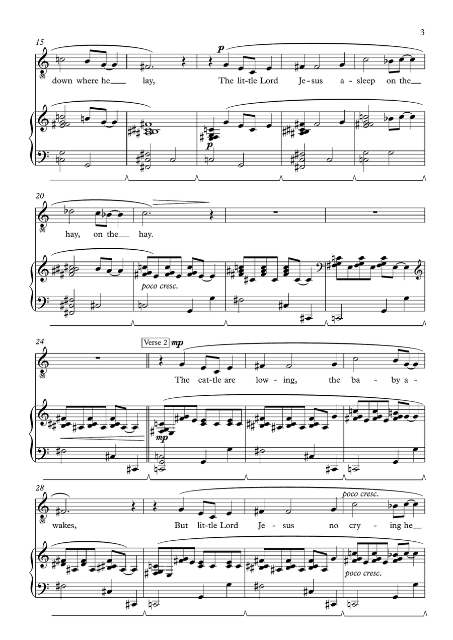 Away in a Manger (Solo/unison version) Unison Choir scores gallery preview page 3