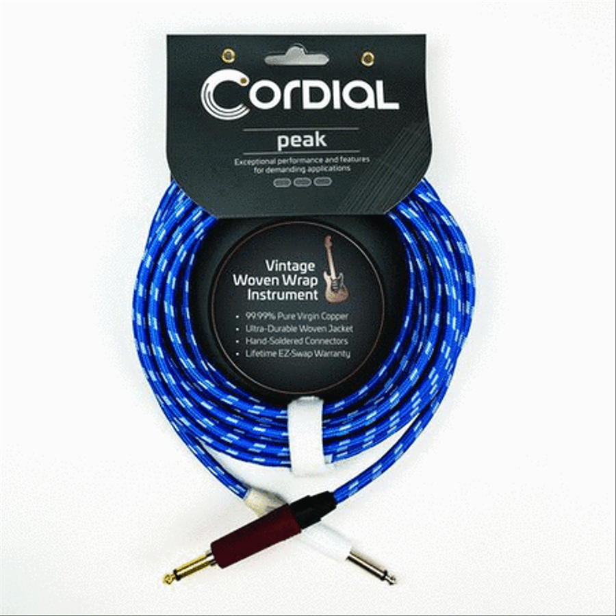 Premium Instrument White/Blue “Sky” Textile Cable with Neutrik Silent Plug Musical Instruments scores gallery preview page 2