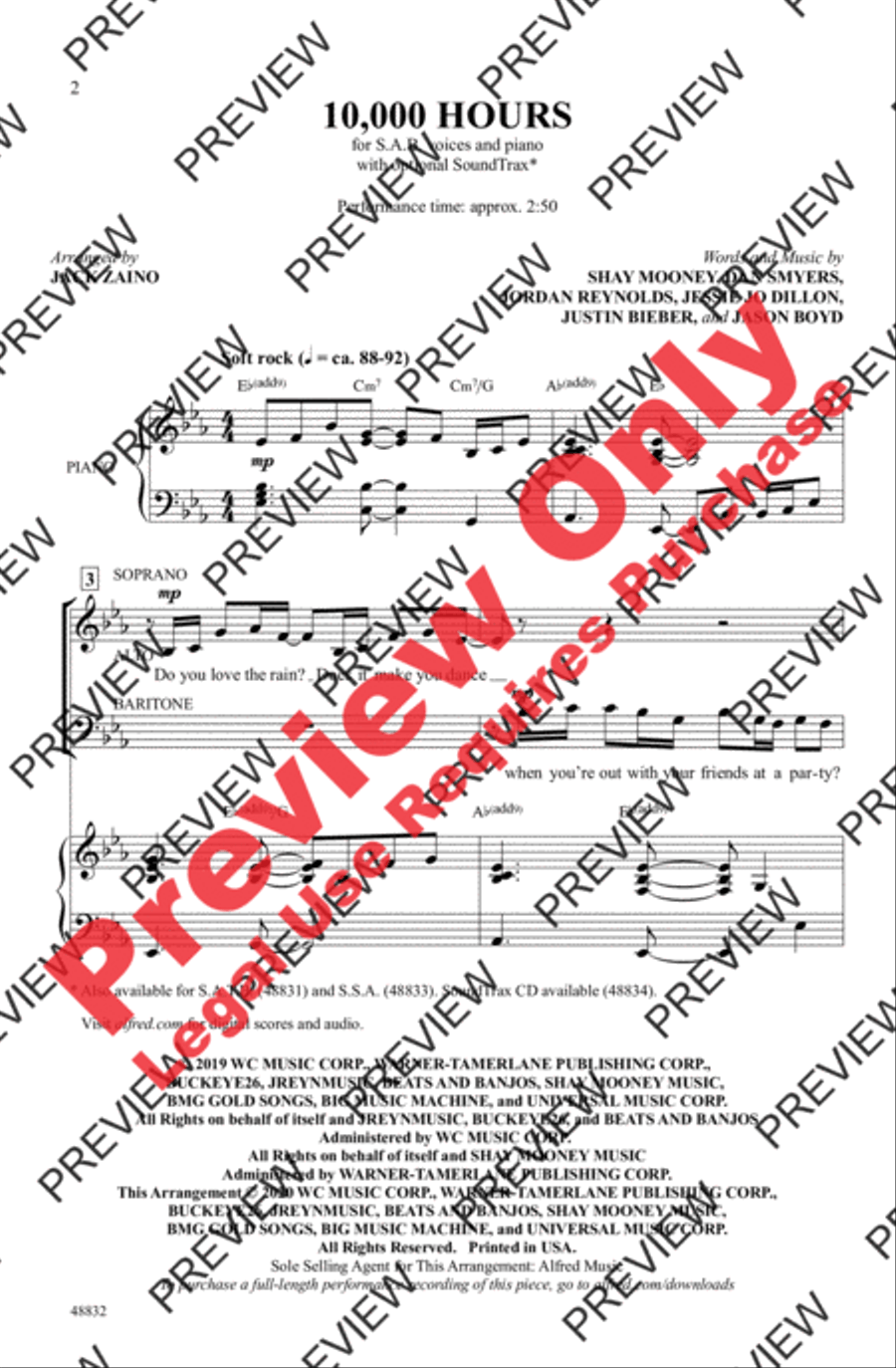 10,000 Hours 10,000 Hours 3-Part scores gallery preview page 2