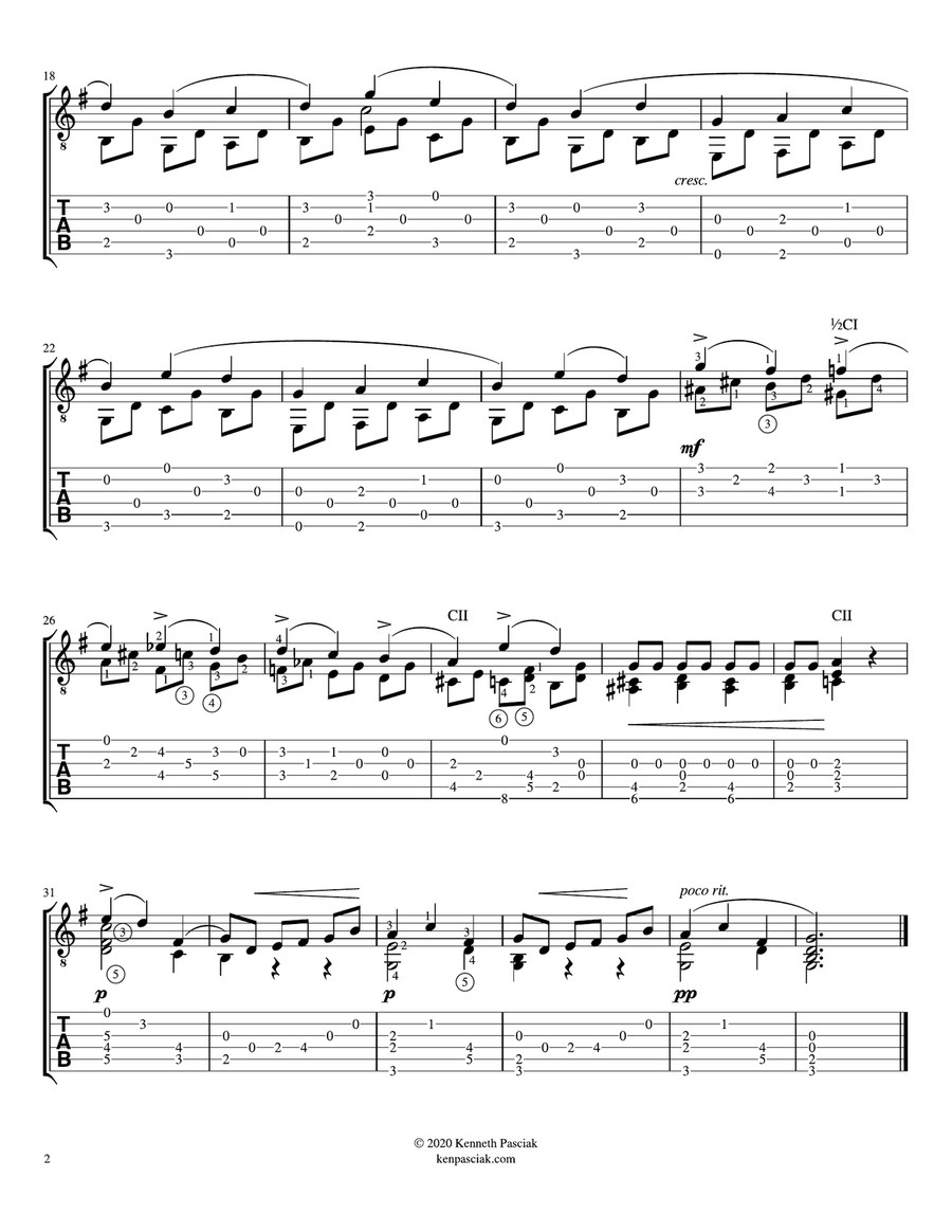 Mama (for Solo Guitar) Mama (for Solo Guitar) Classical Guitar scores gallery preview page 4