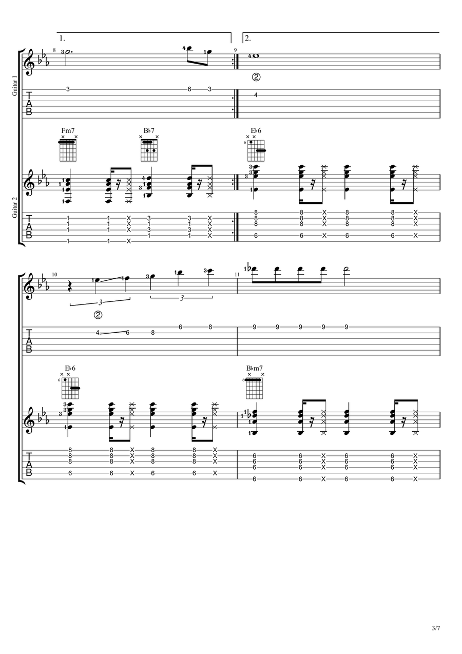 Misty Misty Guitar Ensemble scores gallery preview page 3
