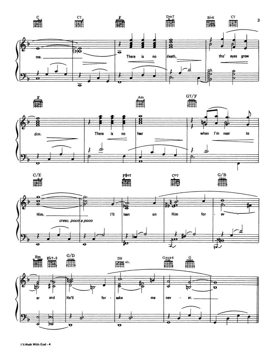 I'll Walk With God (from The Student Prince) Piano, Vocal, Guitar scores gallery preview page 2