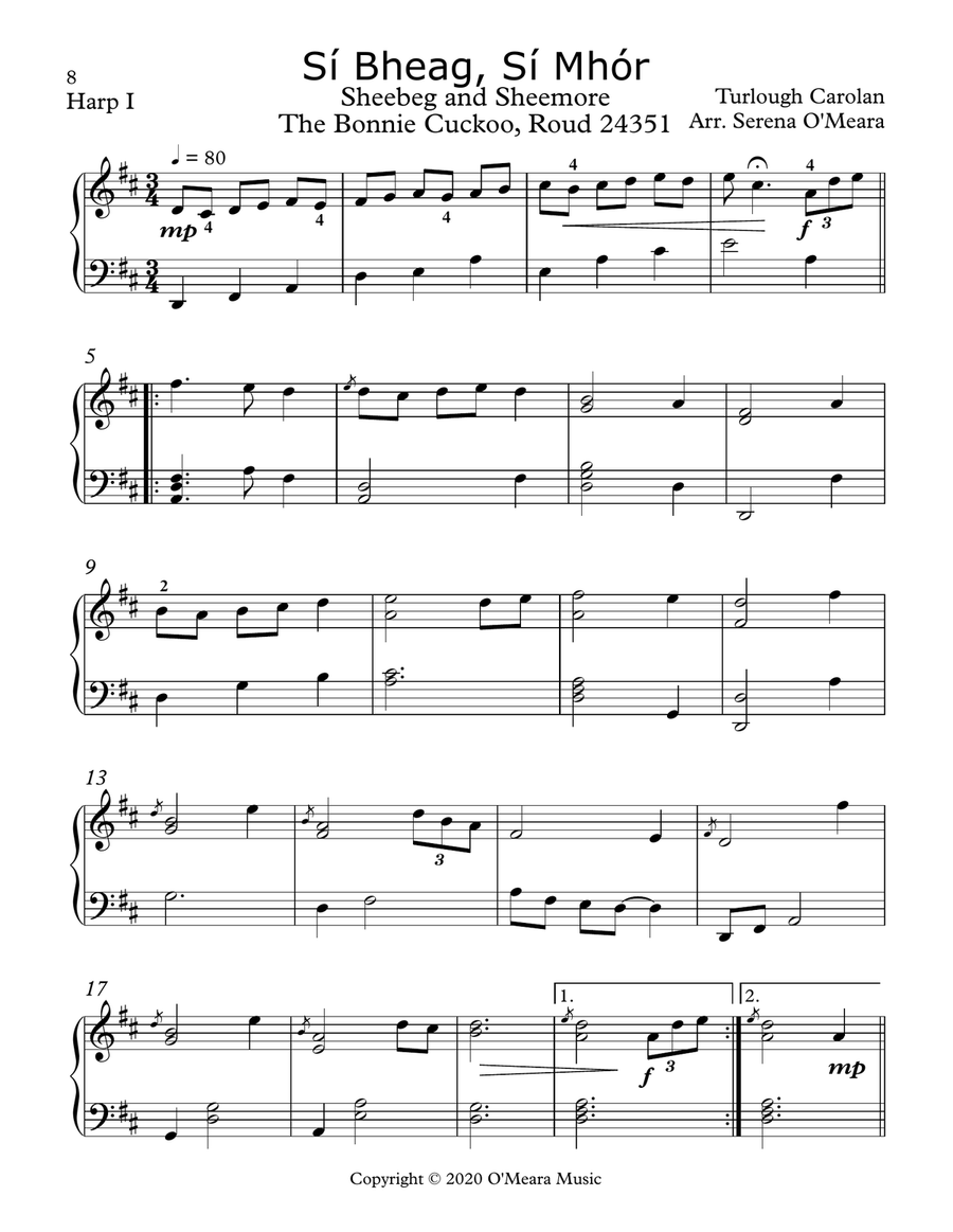 Sí Bheag, Sí Mhór, Harp I Small Ensemble scores gallery preview page 2