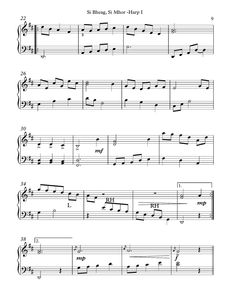 Sí Bheag, Sí Mhór, Harp I Small Ensemble scores gallery preview page 3