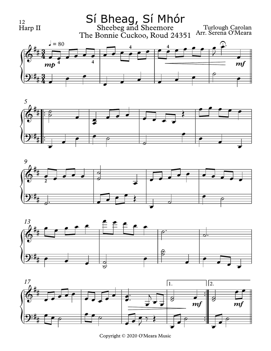 Sí Bheag, Sí Mhór, Harp II Small Ensemble scores gallery preview page 2