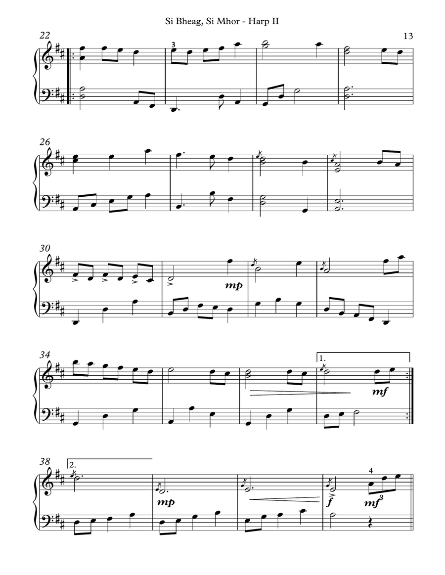 Sí Bheag, Sí Mhór, Harp II Small Ensemble scores gallery preview page 3