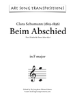 SCHUMANN: Beim Abschied (transposed to 6 keys: F, E, E-flat, D, D-flat, C major)