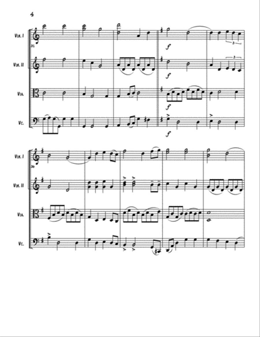 Born Free String Quartet scores gallery preview page 4
