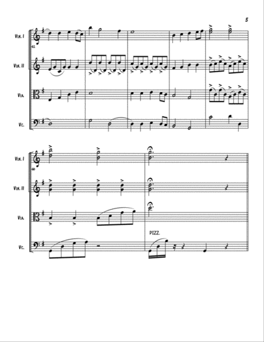 Born Free String Quartet scores gallery preview page 5