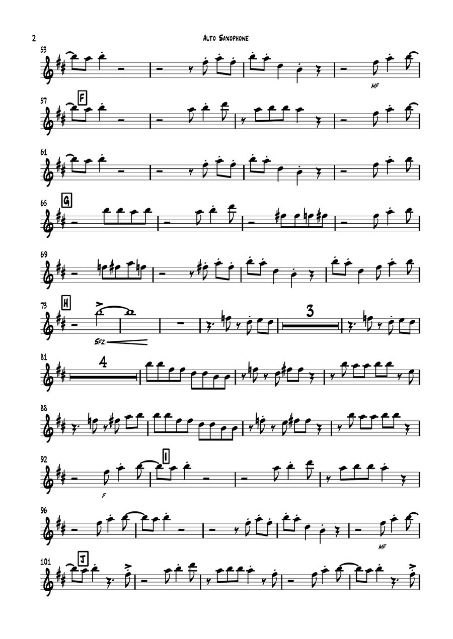 Shake Everything You've Got Saxophone Quartet scores gallery preview page 2