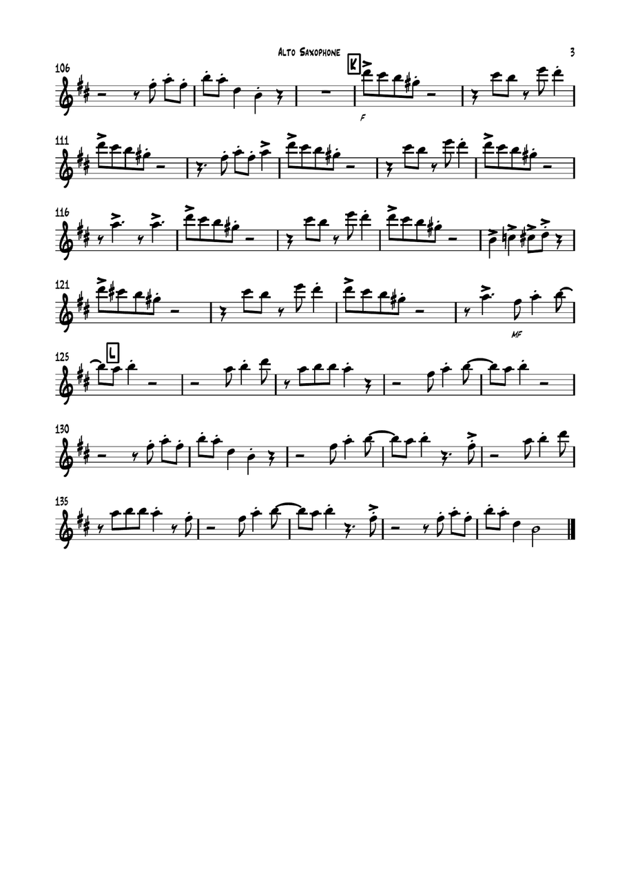 Shake Everything You've Got Saxophone Quartet scores gallery preview page 3