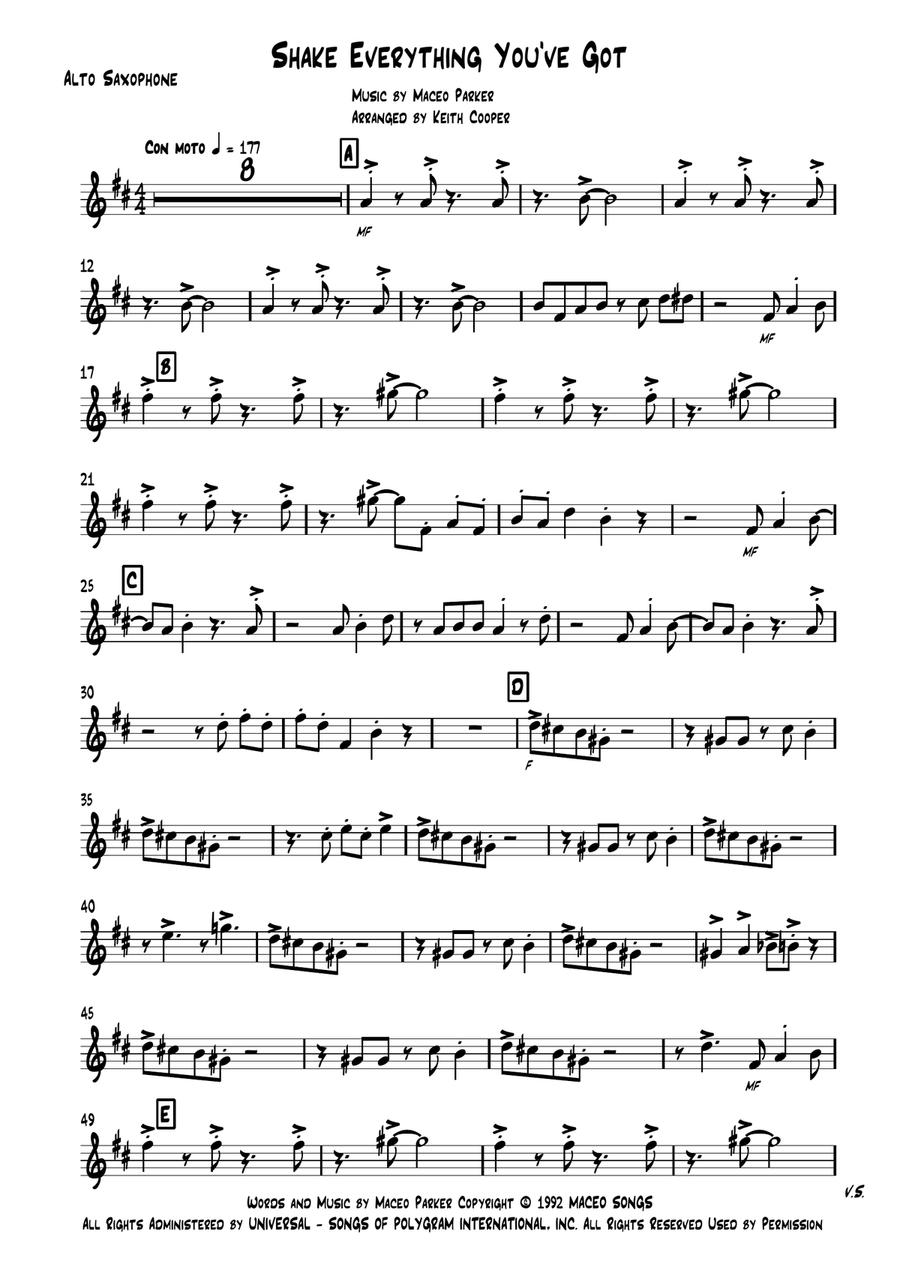 Shake Everything You've Got Saxophone Quartet scores gallery preview page 4