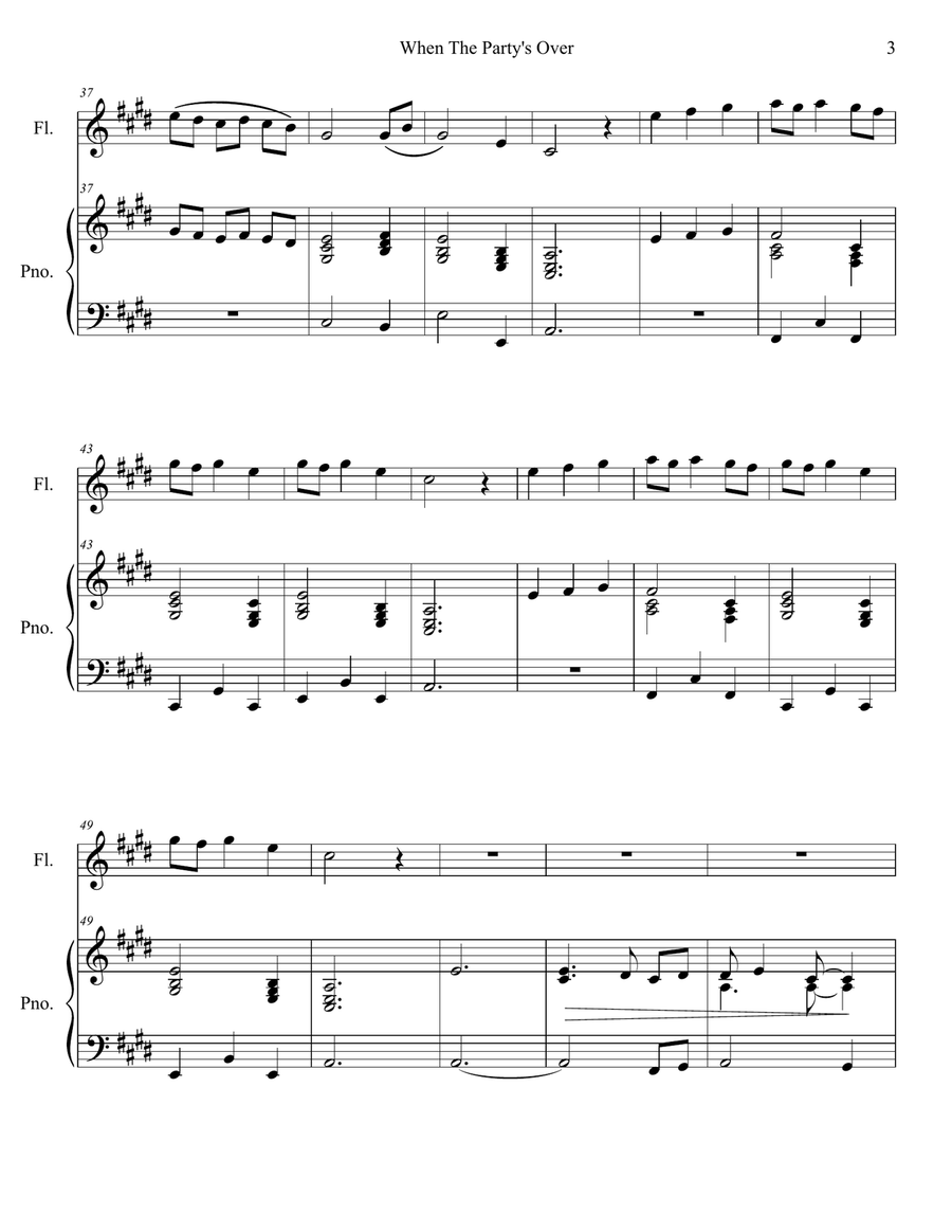 When The Party's Over Woodwind Trio scores gallery preview page 4