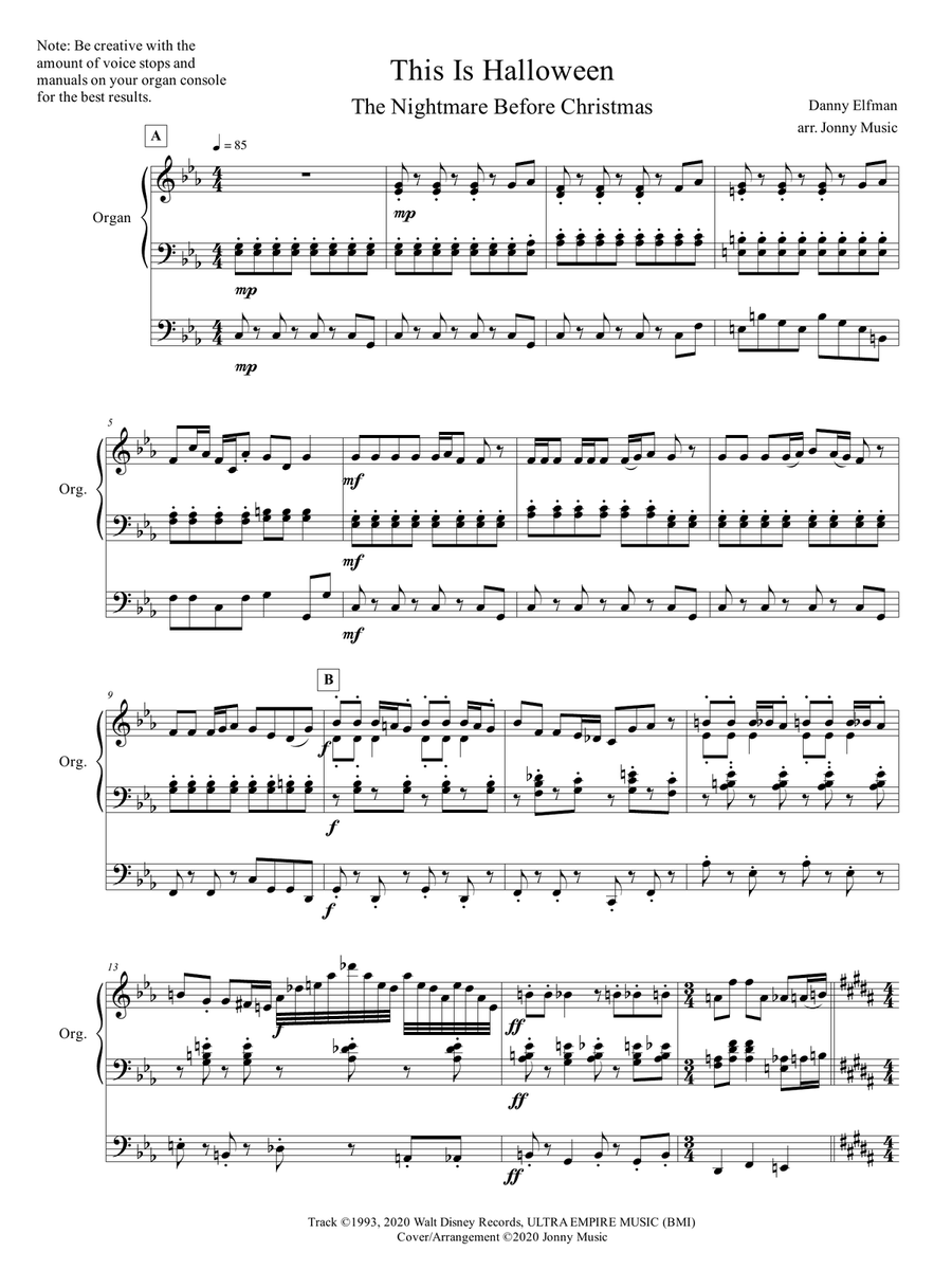 This Is Halloween Organ Solo scores gallery preview page 2