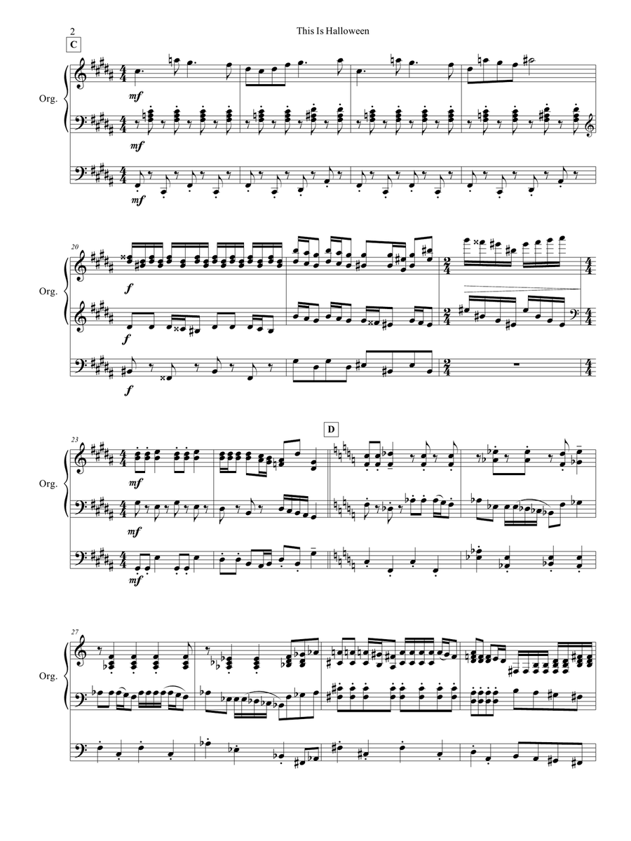 This Is Halloween Organ Solo scores gallery preview page 3