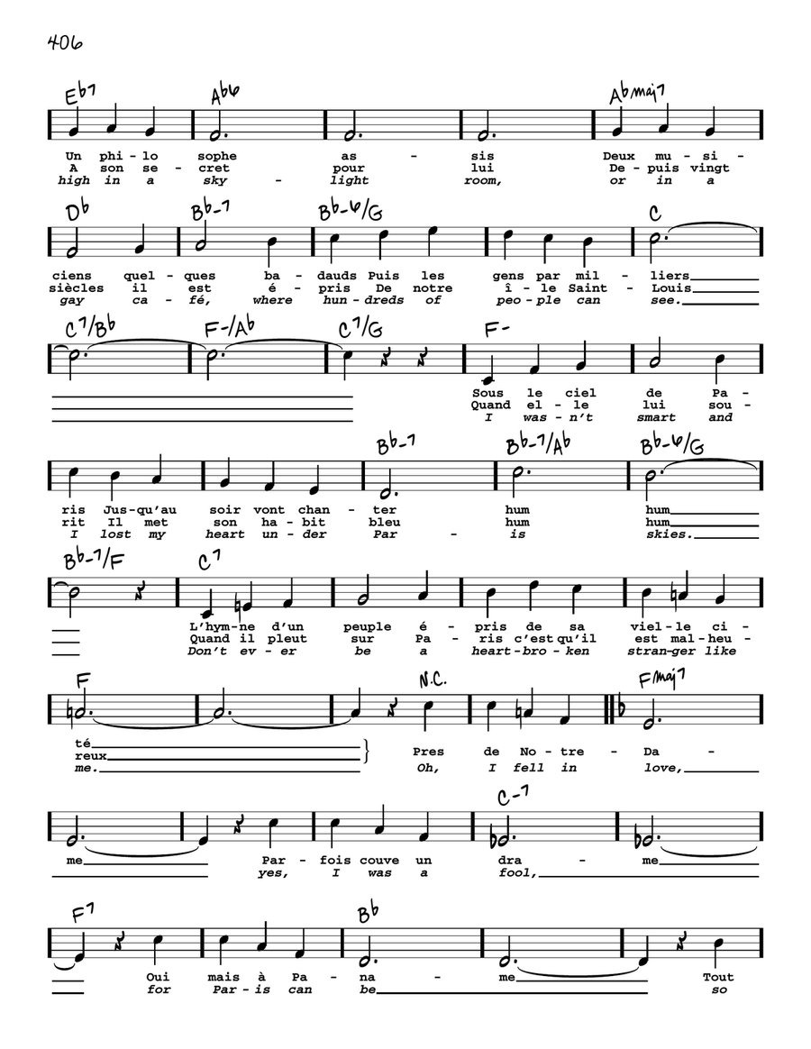 Under Paris Skies (High Voice) High Voice scores gallery preview page 2