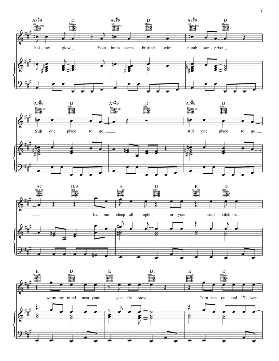 Soul Kitchen Soul Kitchen Piano, Vocal, Guitar scores gallery preview page 3