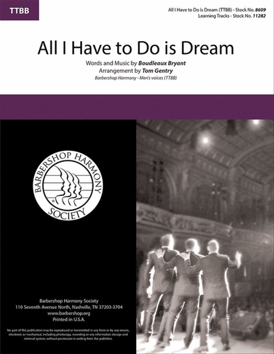 All I Have to Do Is Dream TTBB scores gallery preview page 1
