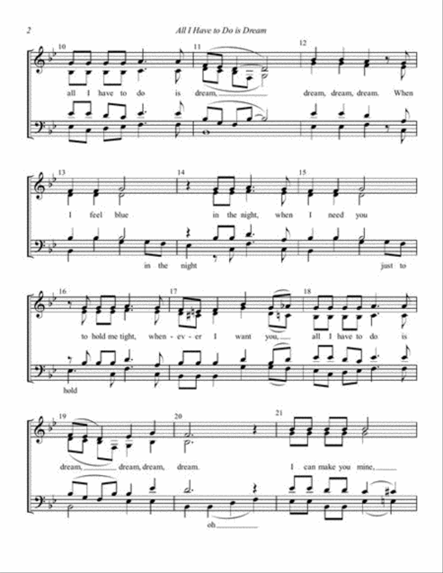 All I Have to Do Is Dream 4-Part scores gallery preview page 4
