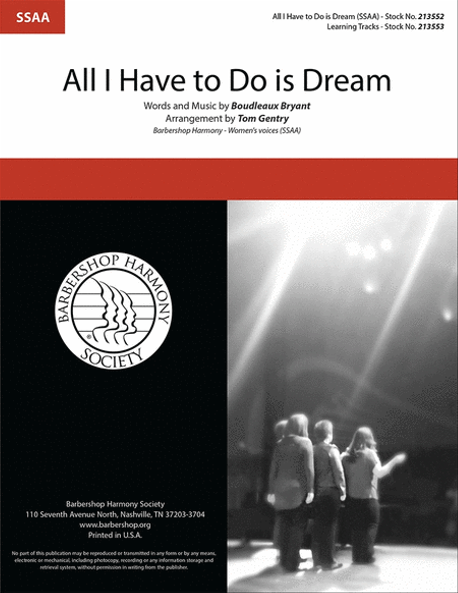 All I Have to Do Is Dream SSAA scores gallery preview page 1