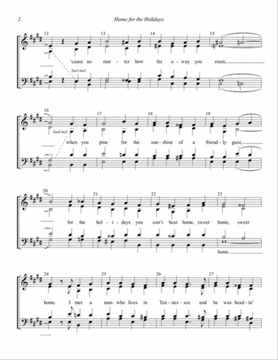 (There's No Place Like) Home for the Holidays 4-Part scores gallery preview page 4