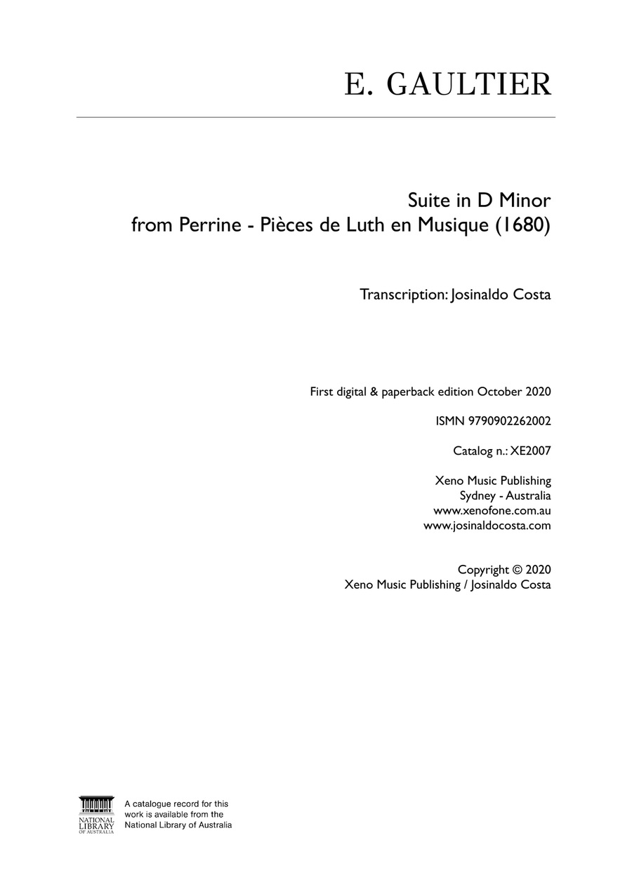 Suite in D Minor Classical Guitar scores gallery preview page 2