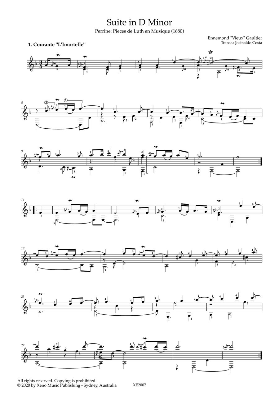 Suite in D Minor Classical Guitar scores gallery preview page 6
