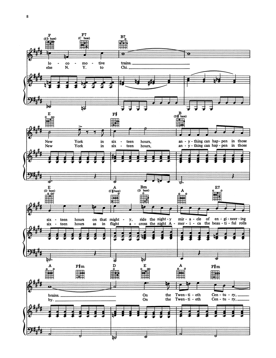 On The Twentieth Century (from On The Twentieth Century) Piano, Vocal, Guitar scores gallery preview page 5