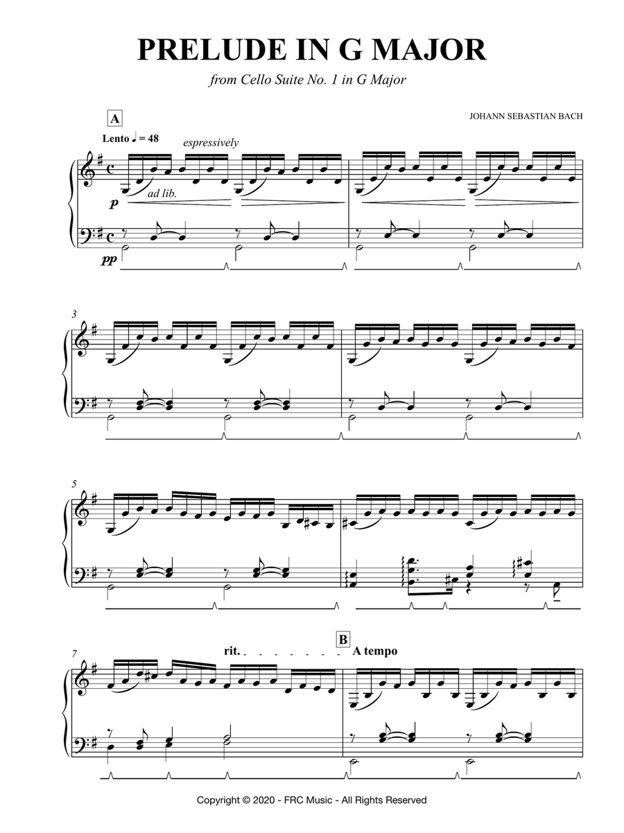 Prélude in G Major from Cello Suite No. 1 in G major, as played by Víkingur Ólafsson for Piano Piano Solo scores gallery preview page 3